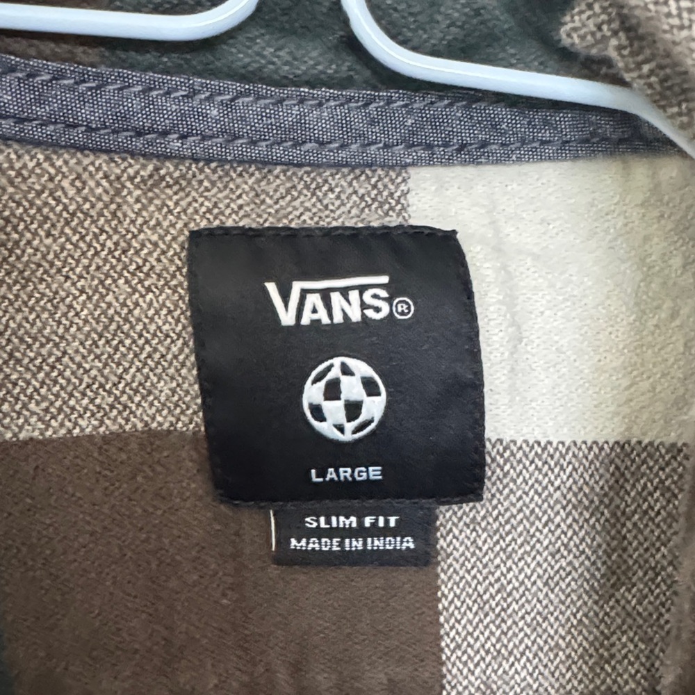 Vans Men's Teal and Brown Plaid Shirt - Picture 2 of 3